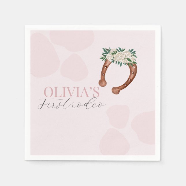 Guardanapo De Papel Aniversário rodeado de vaqueira ocidental (Frente)