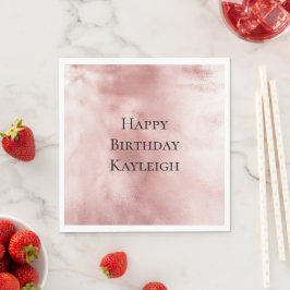 Guardanapo De Papel Aniversário Rosa Blush Glamour Feminino