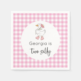 Guardanapo De Papel Aniversário Rosa Rosa com Dois Bobos