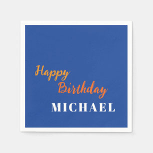 Guardanapo De Papel Aniversário Seu Nome Minimalista Moderno