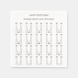 Guardanapo De Papel Aniversário, Silhueta Personalizada de Coqueiros