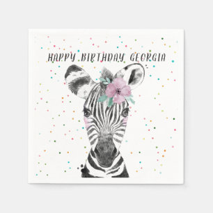 Guardanapo De Papel Aniversário simples moderno do animal de partido