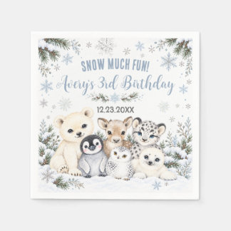 Guardanapo De Papel Aniversário Terra de Maravilhas de Inverno Animais