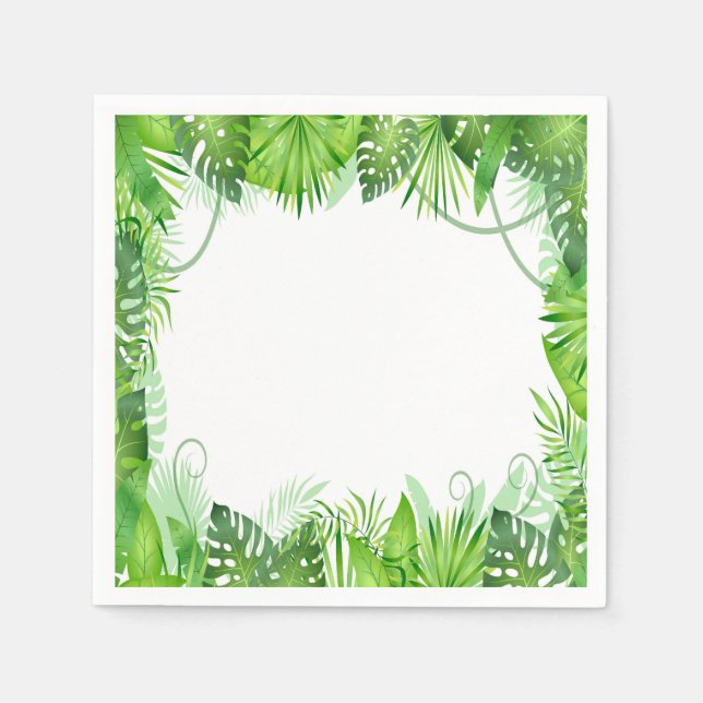 Guardanapo De Papel Aniversário Tropical Wild One (Frente)