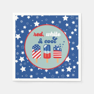 Guardanapo De Papel Aniversário Vermelho Branco e Azul de 4 de Julho