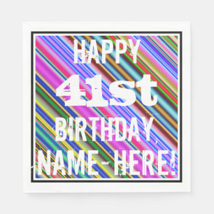 Guardanapo De Papel Aniversário Vibrante E Colorido De 41 ruas + Nome