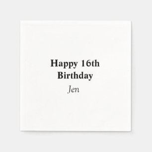 Guardanapo De Papel aniversários adicione o seu nome texto imagem edit