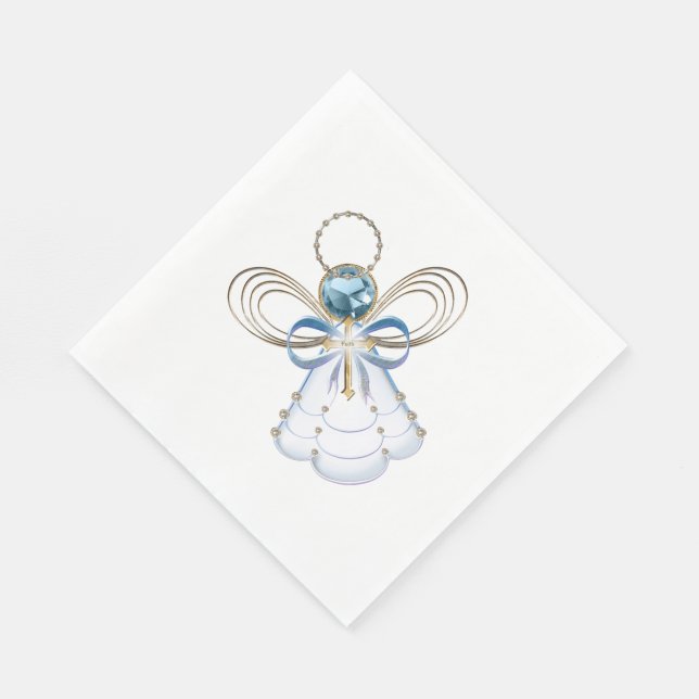 Guardanapo De Papel Anjo de Fé Azul de Natal - Férias (Quina)