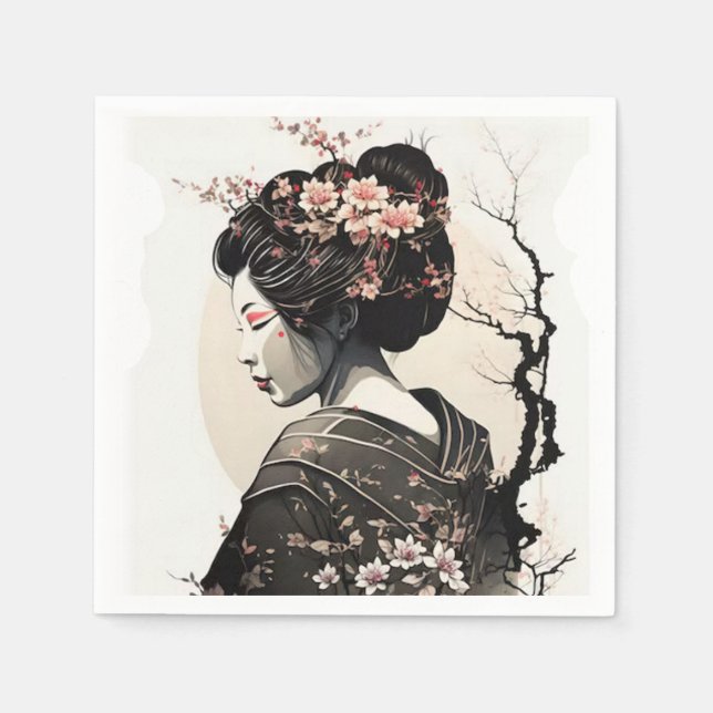 Guardanapo De Papel Anmutige japanische Geisha -  (Frente)