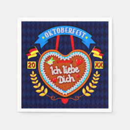 Guardanapo De Papel Ano de Alteração Octoberfest 20xx Ich Liebe Dich