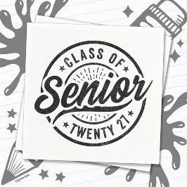 Guardanapo De Papel Ano de Graduação Escola Retro Turma de 2027