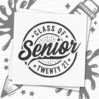 Guardanapo De Papel Ano de Graduação Escola Retro Turma de 2027