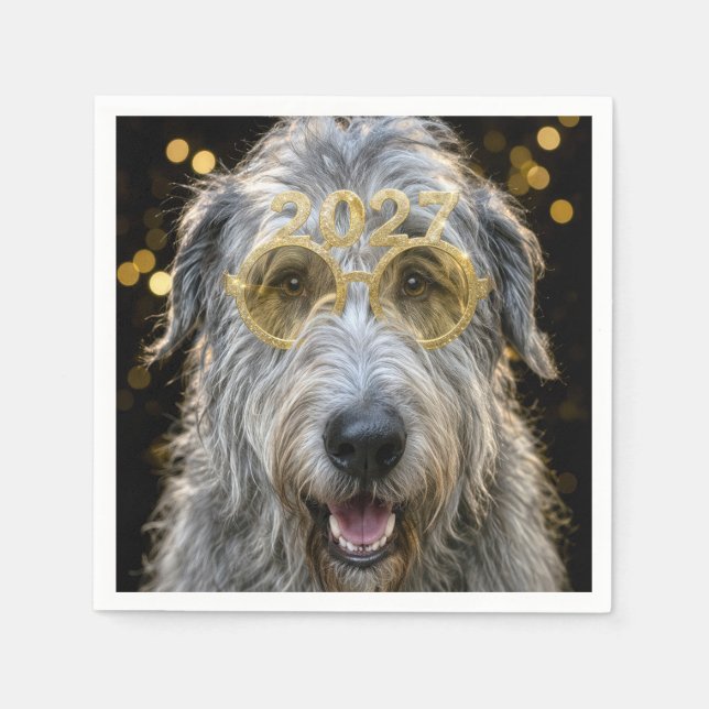 Guardanapo De Papel Ano Novo 2027 Irish Wolfhound (Frente)