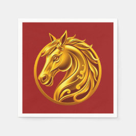 Guardanapo De Papel Ano Novo Chinês 2026 - Cavalo Dourado