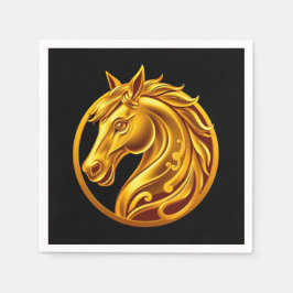 Guardanapo De Papel Ano Novo Chinês 2026 - Cavalo Dourado