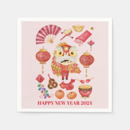 Guardanapo De Papel Ano Novo Chinês do Livro do Dragão Nápoles