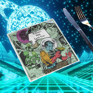 Guardanapo De Papel Anos da Terra Ciência das Bicas Vintage Sci-Fi