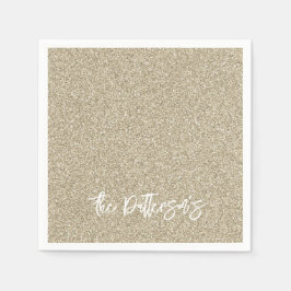 Guardanapo De Papel Anos novos Elegantes com NOME Dourado do Padrão de