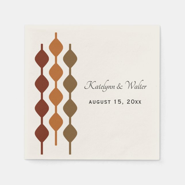 Guardanapo De Papel Anos setenta retrorreflectores Casamento Geométric (Frente)