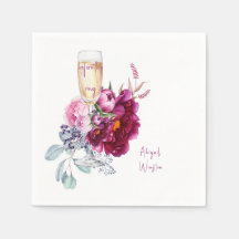 Antes do Champagne Magenta Bridal Napkins