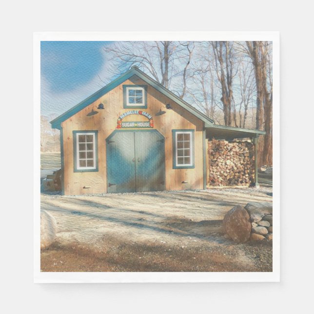 Guardanapo De Papel Antiga barraca de açúcar mapele movido (Frente)