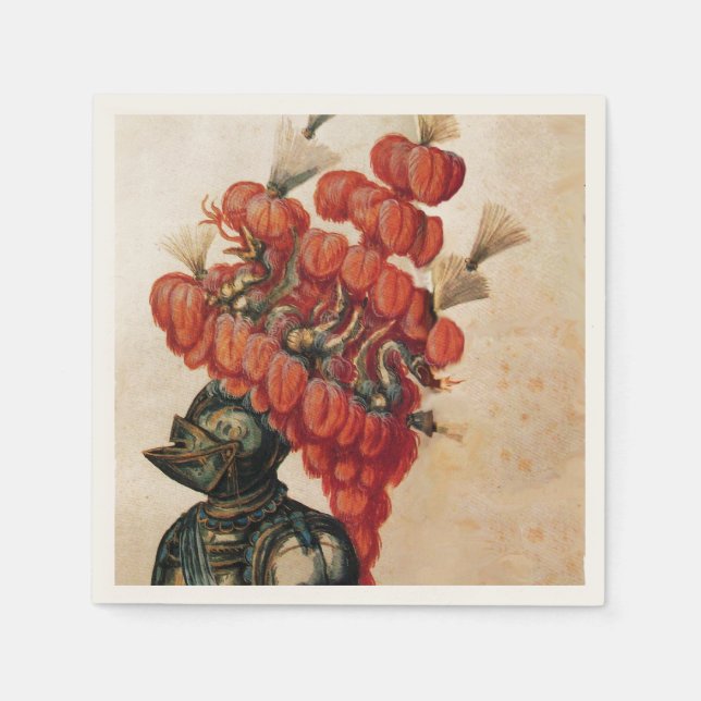 GUARDANAPO DE PAPEL ANTIQUE KNIGHT HELMET, DRAGÕES (Frente)