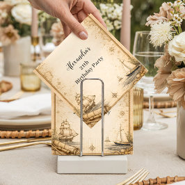 Guardanapo De Papel Antique Nautical Map Birthday