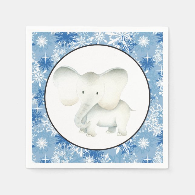 Guardanapo De Papel Antopetes de Natal de elefante branco (Frente)