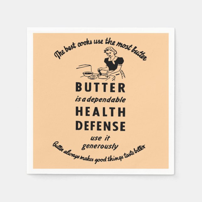 Guardanapo De Papel Anúncio da manteiga de 1941 (Frente)