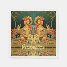 Anúncio único de chocolate quente art nouveau