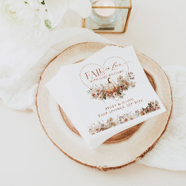 Guardanapo De Papel Apaixonado Pumpkin Chá de fraldas de flor selvagem