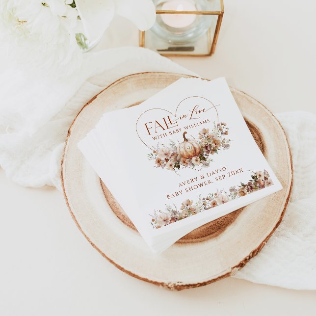 Guardanapo De Papel Apaixonado Pumpkin Chá de fraldas de flor selvagem (Criador carregado)