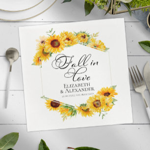 Guardanapo De Papel Apaixonados Casamento de Foto Floral de Sunflowe