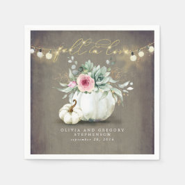 Guardanapo De Papel Apaixonar-se por Abóboras Florais Rosa Elegante Rú