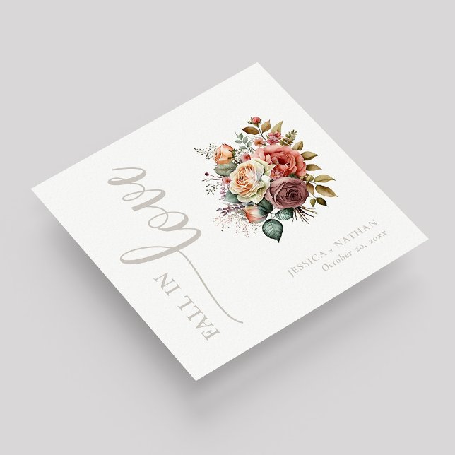 Guardanapo De Papel Apaixonar-se por Este Casamento Personalizável (Fall in Love with These Customizable Wedding Napkins)