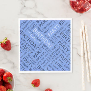 Guardanapo De Papel Apelido da tipografia azul de aniversário