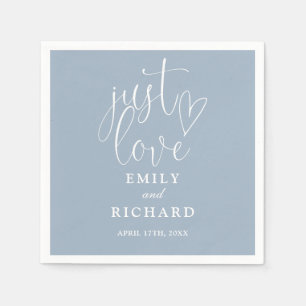 Guardanapo De Papel Apenas Amor Script Elegante Azul Poeira Casamento