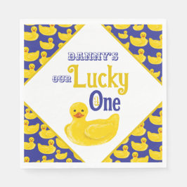 Guardanapo De Papel Apenas Ducky Lucky Um Primeiro Convite De Aniversá
