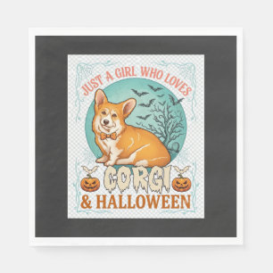 Guardanapo De Papel Apenas Garota Que Ama Corgi Abóboras De Halloween