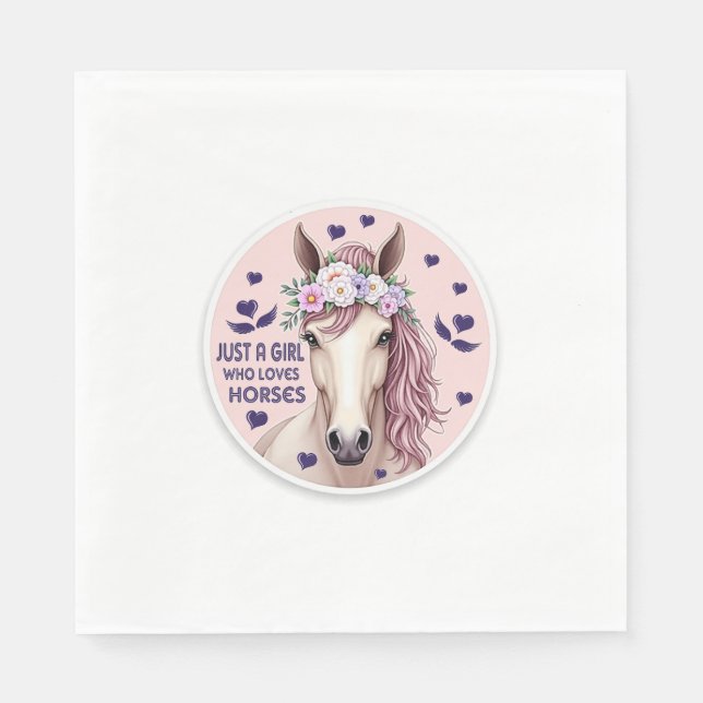Guardanapo De Papel Apenas uma garota que ama cavalos (2) (Frente)