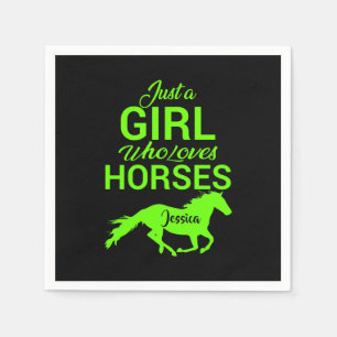 Guardanapo De Papel Apenas Uma Menina Que Ama Cavalos Personalizados