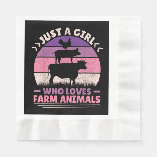 Guardanapo De Papel Apenas Uma Menina Que Ama Os Animais De Fazenda So