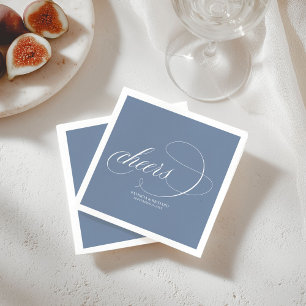 Guardanapo De Papel Aplausos - Casamento Elegante em Azul Poeirento