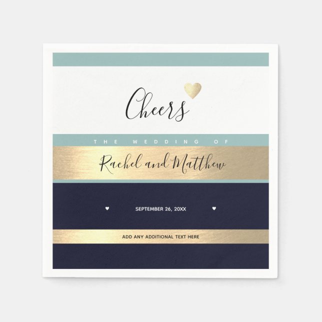 Guardanapo De Papel aplausos de casamento para amar elegante (Frente)