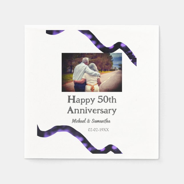 Guardanapo De Papel aplausos para o aniversário de 50 anos adicionar n (Frente)