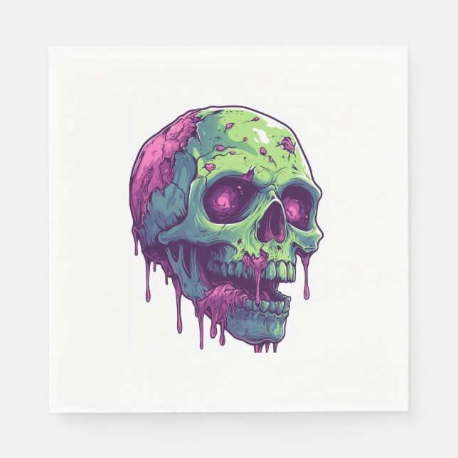 Guardanapo De Papel Apocalipse do Caveira Zombie (Frente)