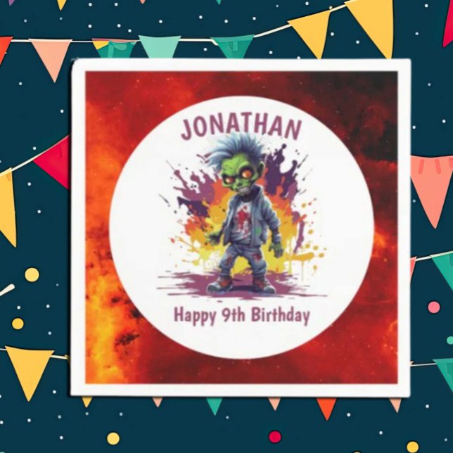 Guardanapo De Papel Apocalypse Birthday Zombie Boy (Zombie Walkers,  Your birthday party won't be complete without an array of gruesome zombie props! )