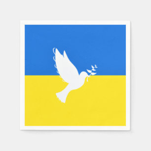 Guardanapo De Papel Apoiar a Ucrânia Napkins Dove Bandeira Ucraniana