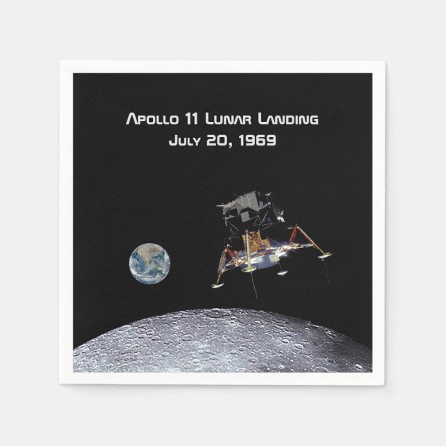 Guardanapo De Papel Apollo 11 Aterrissagem lunar (Frente)