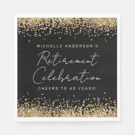 Guardanapo De Papel Aposentação das Luminosas Douradas e Negras